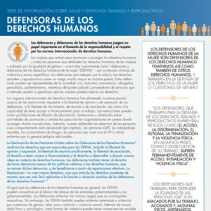 Defensoras de los Derechos Humanos Información sobre Salud y Derechos